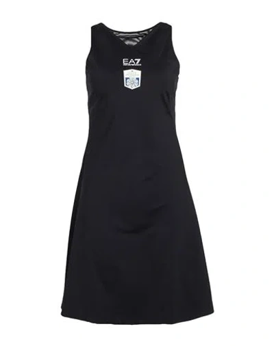 Ea7 Woman Mini Dress Black Size Xl Polyamide, Elastane