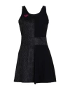 Ea7 Woman Mini Dress Black Size Xxl Polyester, Elastane In Black