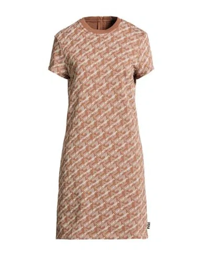 Ea7 Woman Mini Dress Brown Size S Cotton
