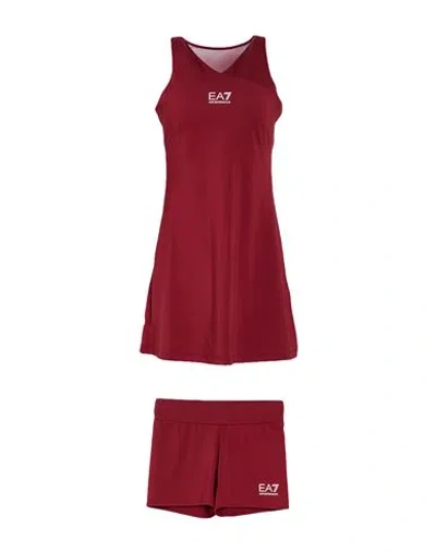 Ea7 Woman Mini Dress Burgundy Size Xs Polyester, Elastane In Red