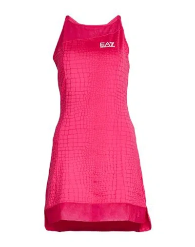 Ea7 Woman Mini Dress Fuchsia Size Xxl Polyester, Elastane, Polyamide In Pink