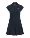 Ea7 Woman Mini Dress Navy Size L Cotton, Elastane, Polyester