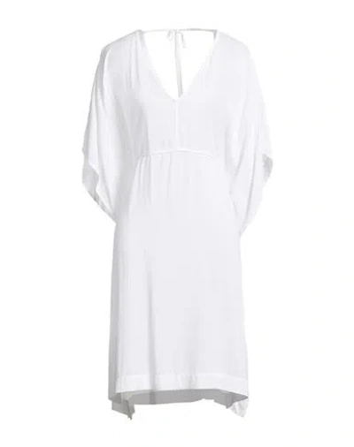 Ea7 Woman Mini Dress White Size L Viscose