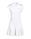 Ea7 Woman Mini Dress White Size L Cotton, Elastane, Polyester