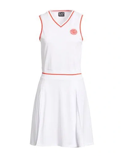 Ea7 Woman Mini Dress White Size M Polyester
