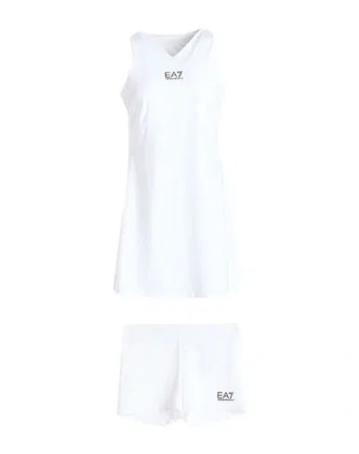 Ea7 Woman Mini Dress White Size S Polyamide, Elastane
