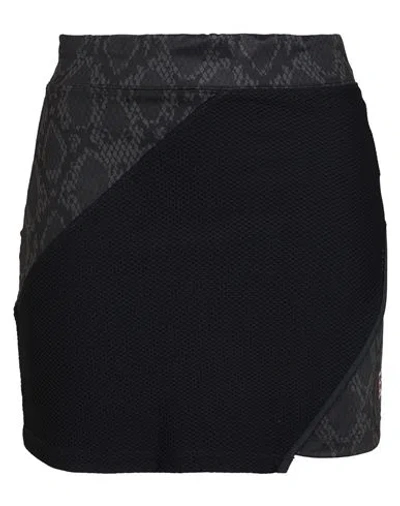Ea7 Woman Mini Skirt Black Size Xs Polyester, Elastane