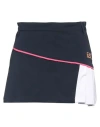 Ea7 Woman Mini Skirt Navy Size Xl Polyamide, Elastane, Cotton In Navy
