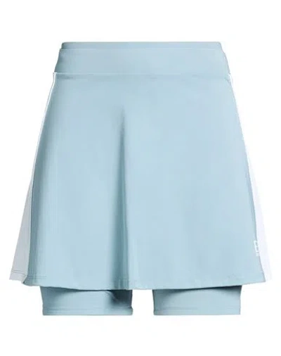 Ea7 Woman Mini Skirt Sky Blue Size Xl Polyester, Elastane