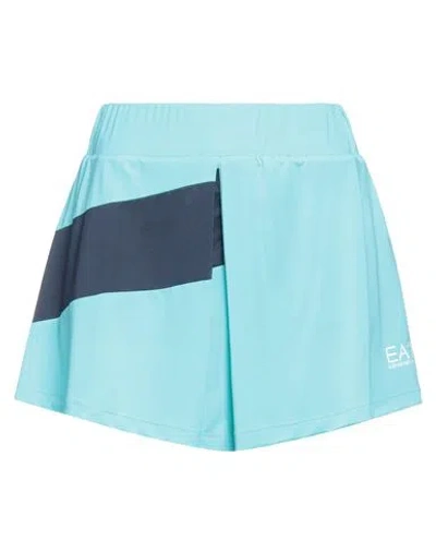 EA7 EA7 WOMAN MINI SKIRT TURQUOISE SIZE S POLYESTER, ELASTANE