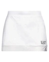 Ea7 Woman Mini Skirt White Size Xl Polyester, Elastane