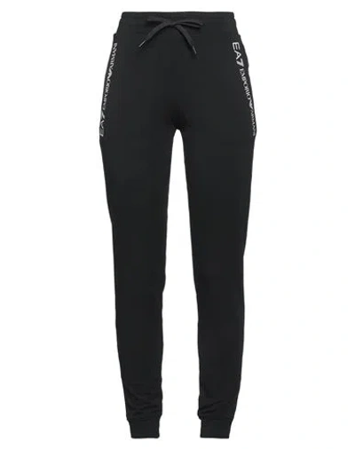 Ea7 Woman Pants Black Size L Cotton, Elastane