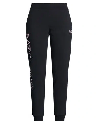 Ea7 Woman Pants Black Size M Cotton, Elastane