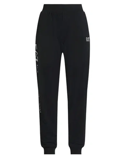 Ea7 Woman Pants Black Size Xl Cotton, Elastane