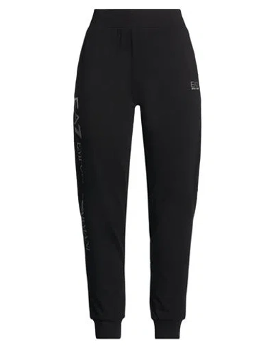 Ea7 Woman Pants Black Size Xl Cotton, Elastane