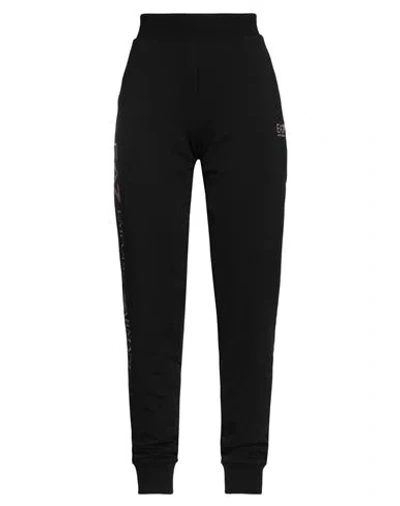 Ea7 Woman Pants Black Size Xl Cotton, Elastane
