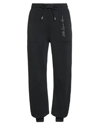 EA7 EA7 WOMAN PANTS BLACK SIZE XXL POLYESTER, MODAL, ELASTANE