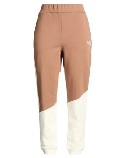 Ea7 Woman Pants Brown Size Xxl Cotton