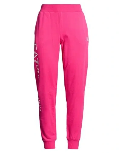 Ea7 Woman Pants Fuchsia Size L Cotton, Elastane In Pink