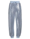 Ea7 Woman Pants Light Blue Size M Polyamide, Elastane, Metallic Fiber, Viscose, Polyester In Blue