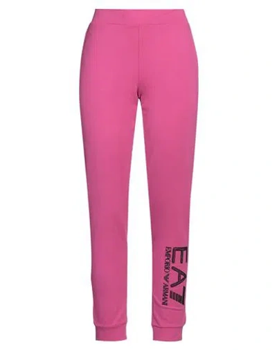 Ea7 Woman Pants Magenta Size L Cotton, Elastane