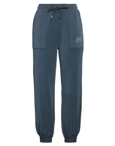 Ea7 Woman Pants Navy Size S Modal, Polyester, Elastane In Navy Blue