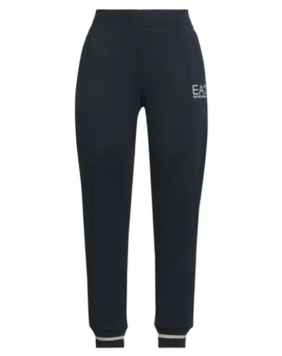 Ea7 Woman Pants Navy Size L Cotton, Elastane In Black