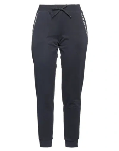 Ea7 Woman Pants Navy Size Xl Cotton, Elastane