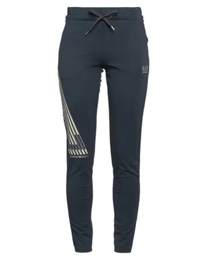 Ea7 Woman Pants Navy Size Xxl Cotton, Elastane