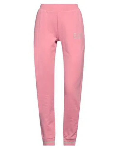Ea7 Woman Pants Pink Size Xl Cotton, Elastane