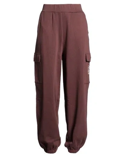 Ea7 Woman Pants Plum Size L Cotton, Elastane In Brown