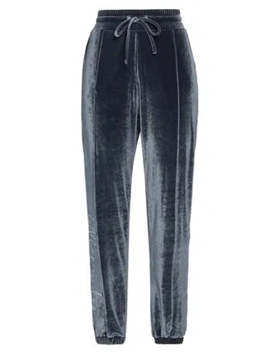 Ea7 Woman Pants Slate Blue Size M Polyester, Elastane