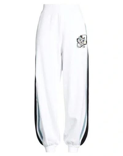 Ea7 Woman Pants White Size Xl Cotton, Elastane