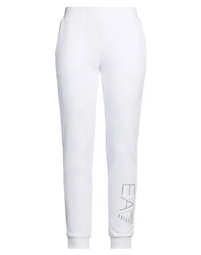 Ea7 Woman Pants White Size Xl Cotton, Polyester