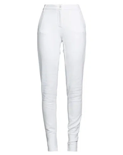 Ea7 Woman Pants White Size Xl Cotton, Polyester, Elastane