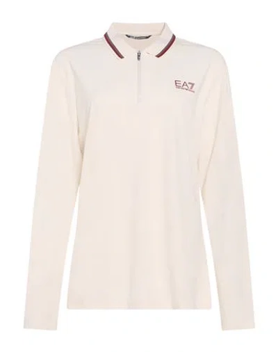 Ea7 Woman Polo Shirt Beige Size Xxl Polyamide, Elastane In Neutral