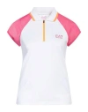 Ea7 Woman Polo Shirt White Size M Polyester, Elastane, Polyamide
