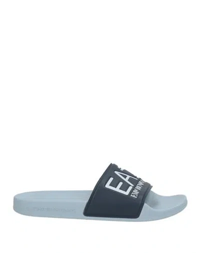 Ea7 Woman Sandals Blue Size 7.5 Textile Fibers