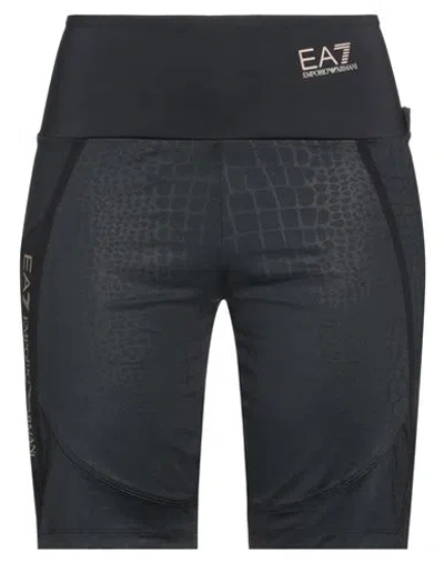 Ea7 Woman Shorts & Bermuda Shorts Black Size L Polyester, Elastane