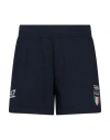 Ea7 Logo-print Elasticated Shorts In Blue