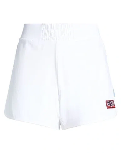 Ea7 Woman Shorts & Bermuda Shorts White Size L Polyester, Elastane