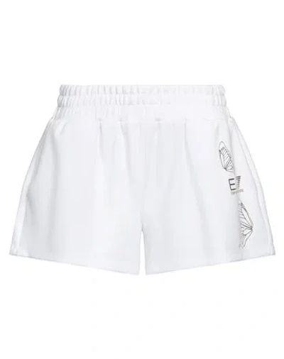 EA7 EA7 WOMAN SHORTS & BERMUDA SHORTS WHITE SIZE XXL POLYESTER, MODAL, ELASTANE