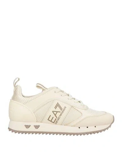 Ea7 Woman Sneakers Beige Size 6.5 Polyamide, Polyester In Multi