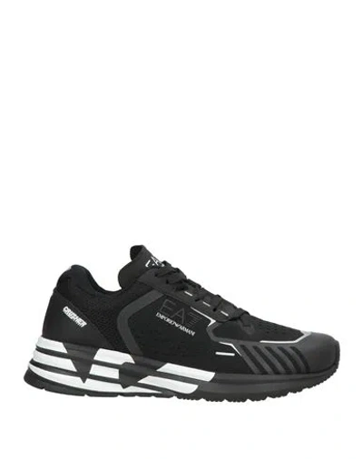 Ea7 Woman Sneakers Black Size 5.5 Polyester, Polyurethane In Multi