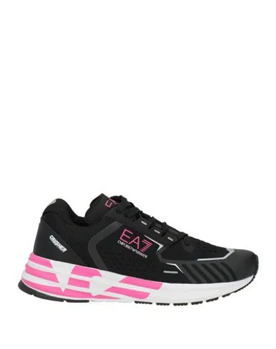 Ea7 Woman Sneakers Black Size 5.5 Textile Fibers, Synthetic Fibers