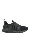 Ea7 Woman Sneakers Black Size 6.5 Polyester, Elastane, Polyurethane In Black