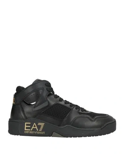 Ea7 Woman Sneakers Black Size 7 Polyester, Polyurethane