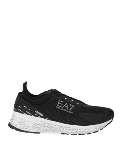 Ea7 Woman Sneakers Black Size 7 Polyester, Polyurethane, Elastane