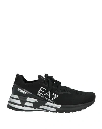 Ea7 Woman Sneakers Black Size 7.5 Polyester In Multi