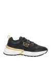 Ea7 Woman Sneakers Black Size 8 Leather